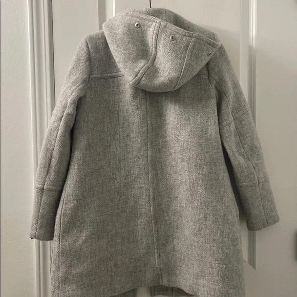 SALE! J. Crew Light Gray Italian Wool Hooded Coat Size 0 - Picture 8 of 8